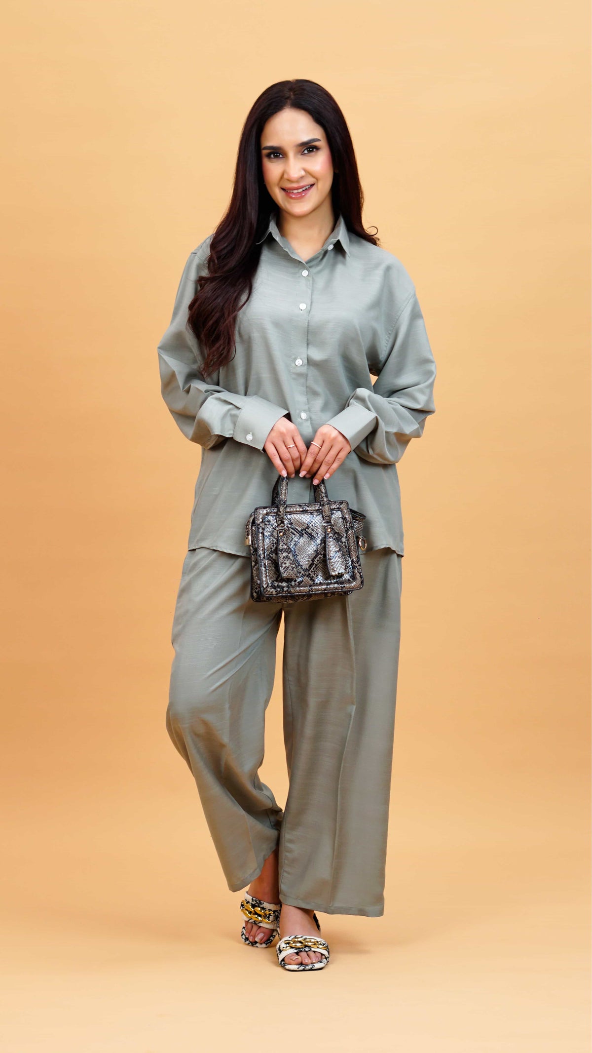 Cotton Slub Sage Green Coord