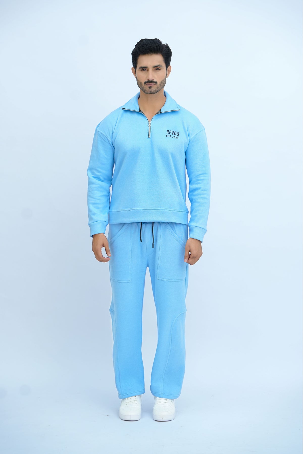 Blue Mock Neck Co ord - men