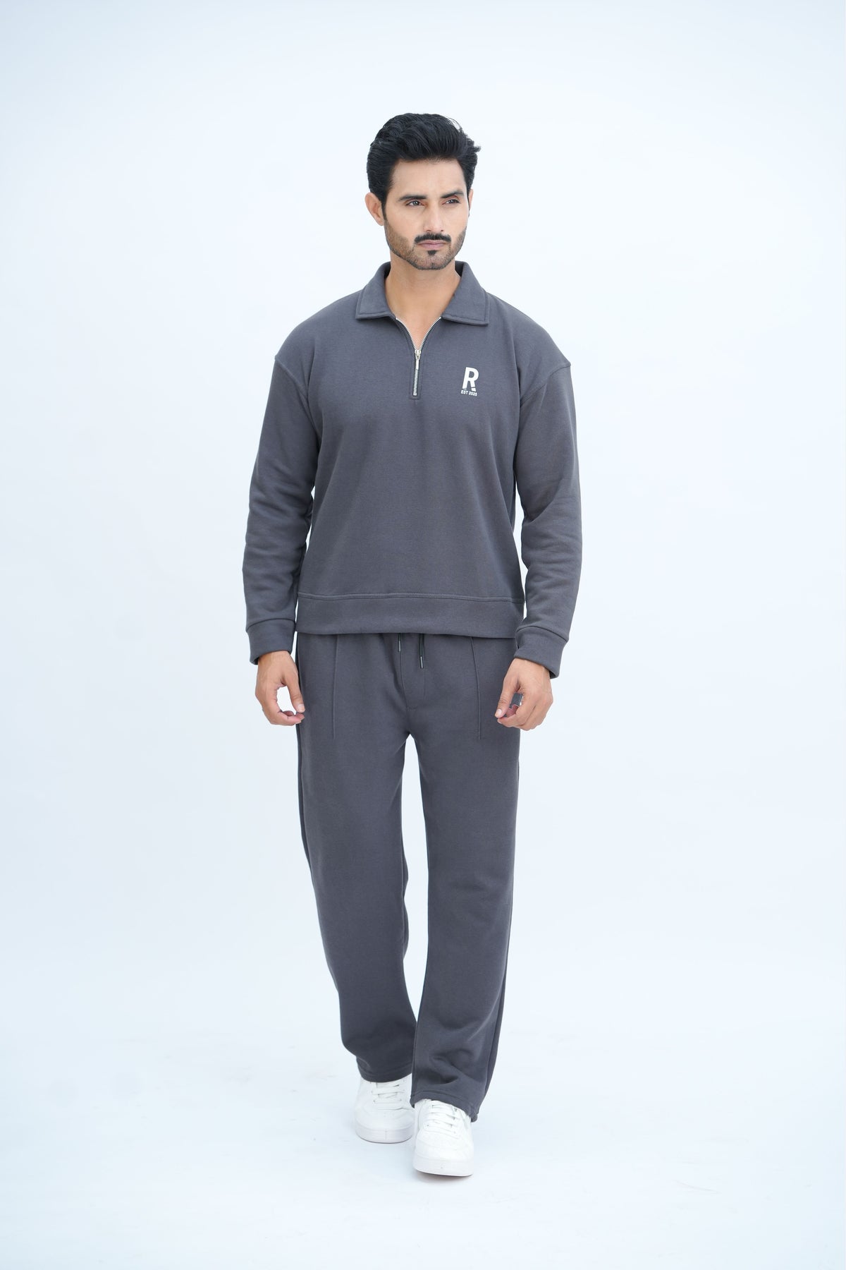 Grey Quarter Zipper Co-Ord Set