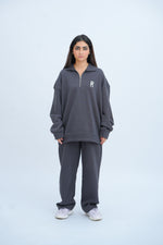 Grey Quarter Zipper Co-Ord Set