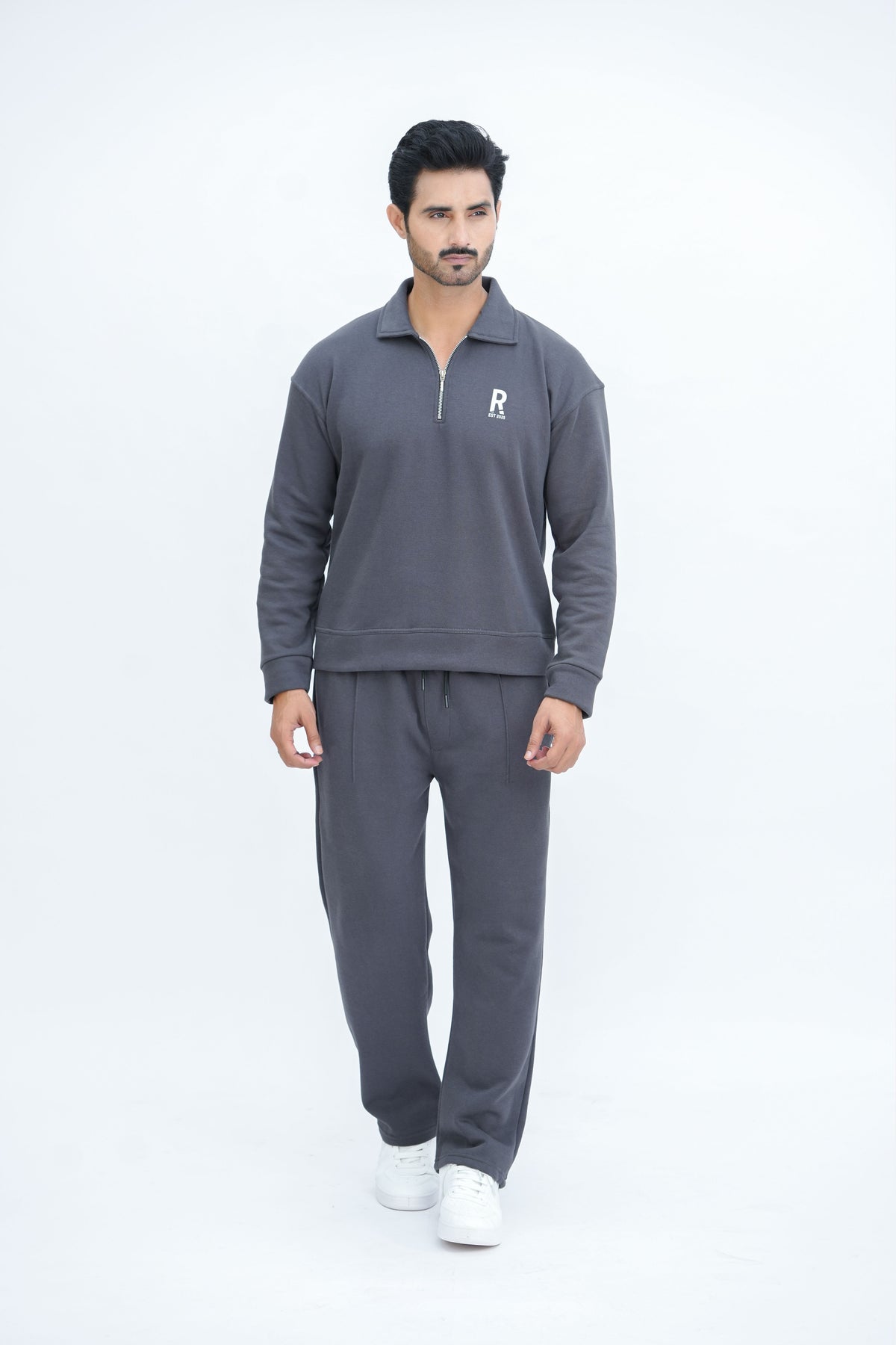 Grey Quarter Zipper