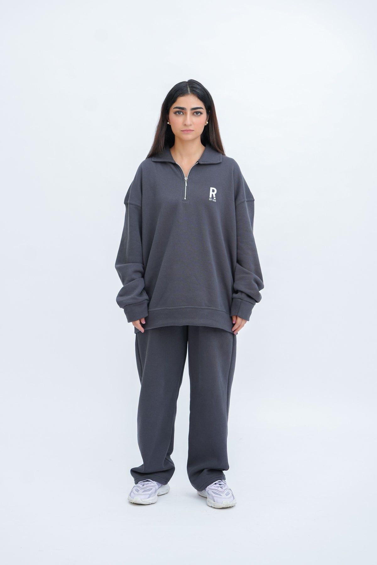 Grey Quarter Zipper