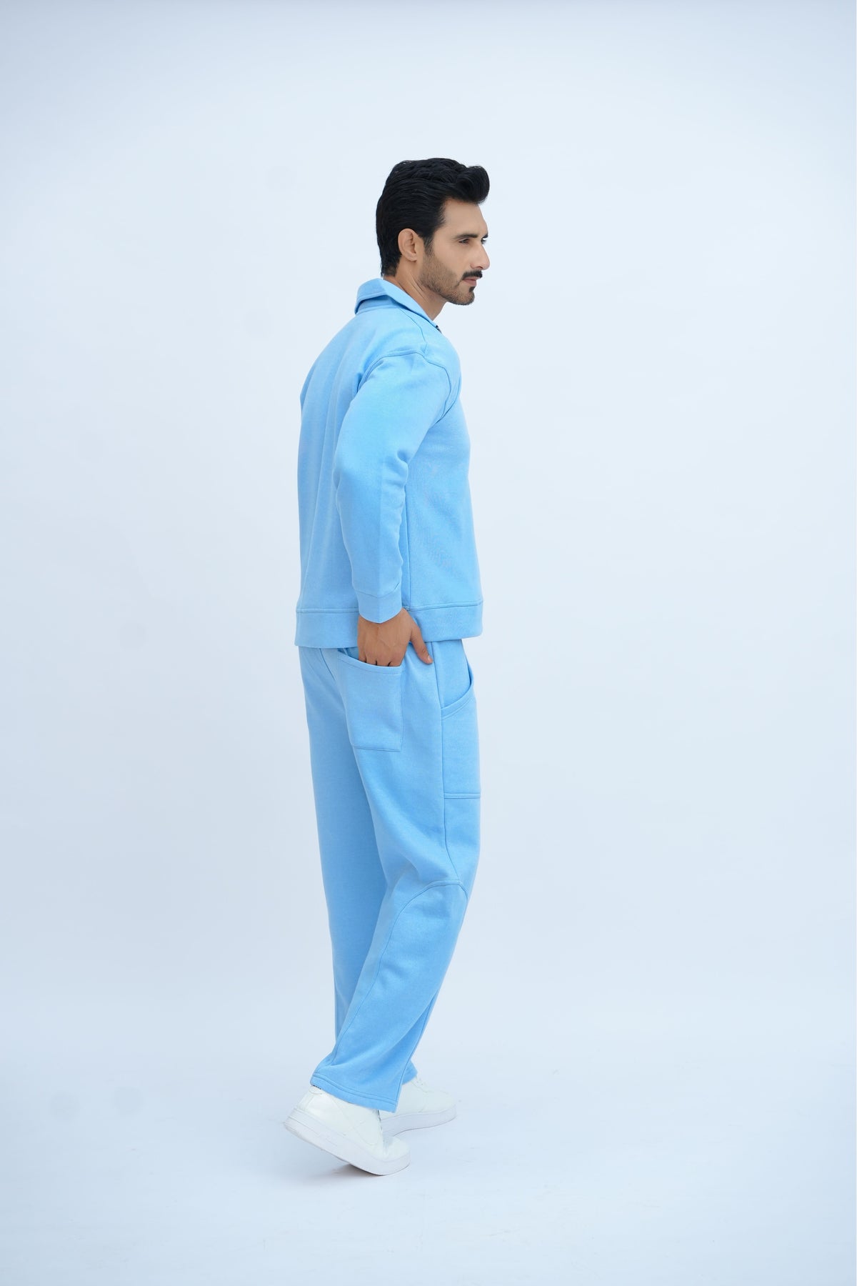 Blue Mock Neck Co ord - men