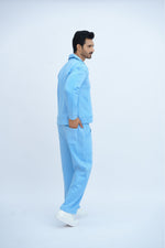 Blue Mock Neck Co ord - men