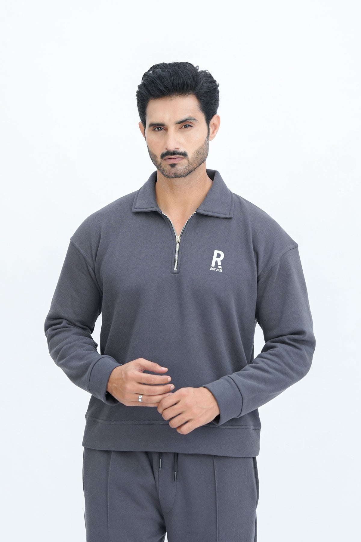 Grey Quarter Zipper