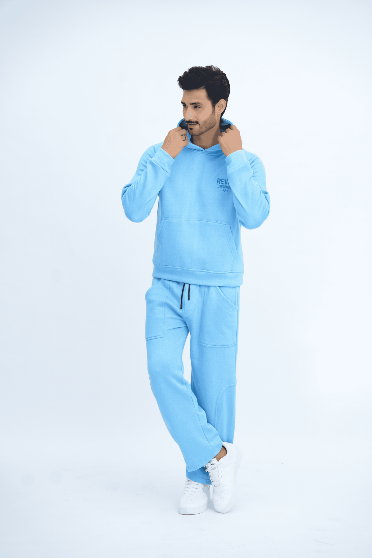 Blue Hoodie Co ord - men