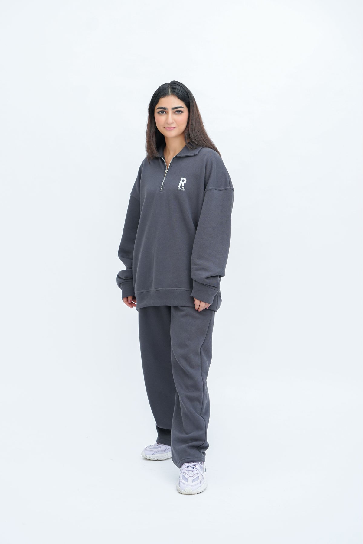 Grey Quarter Zipper