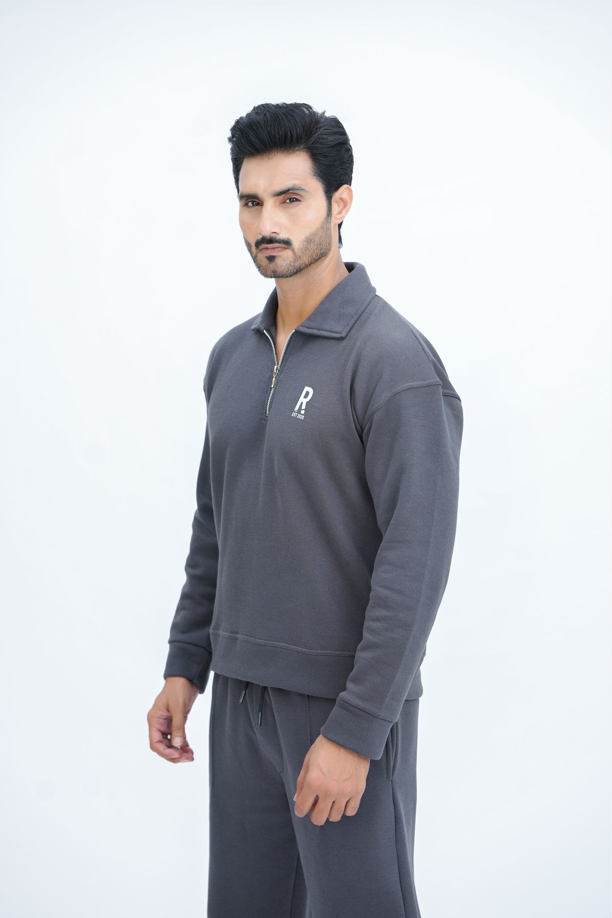 Grey Quarter Zipper