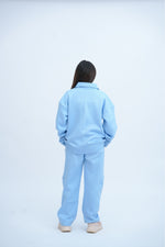 Blue Mock Neck