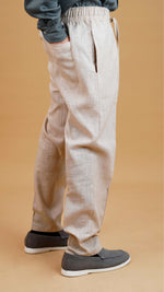 Beige Linen Trouser - men