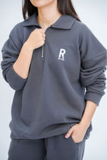 Grey Quarter Zipper