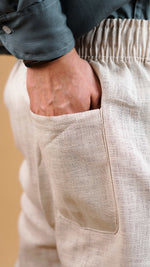 Beige Linen Trouser - men