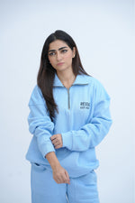 Blue Mock Neck