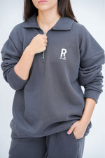 Grey Quarter Zipper