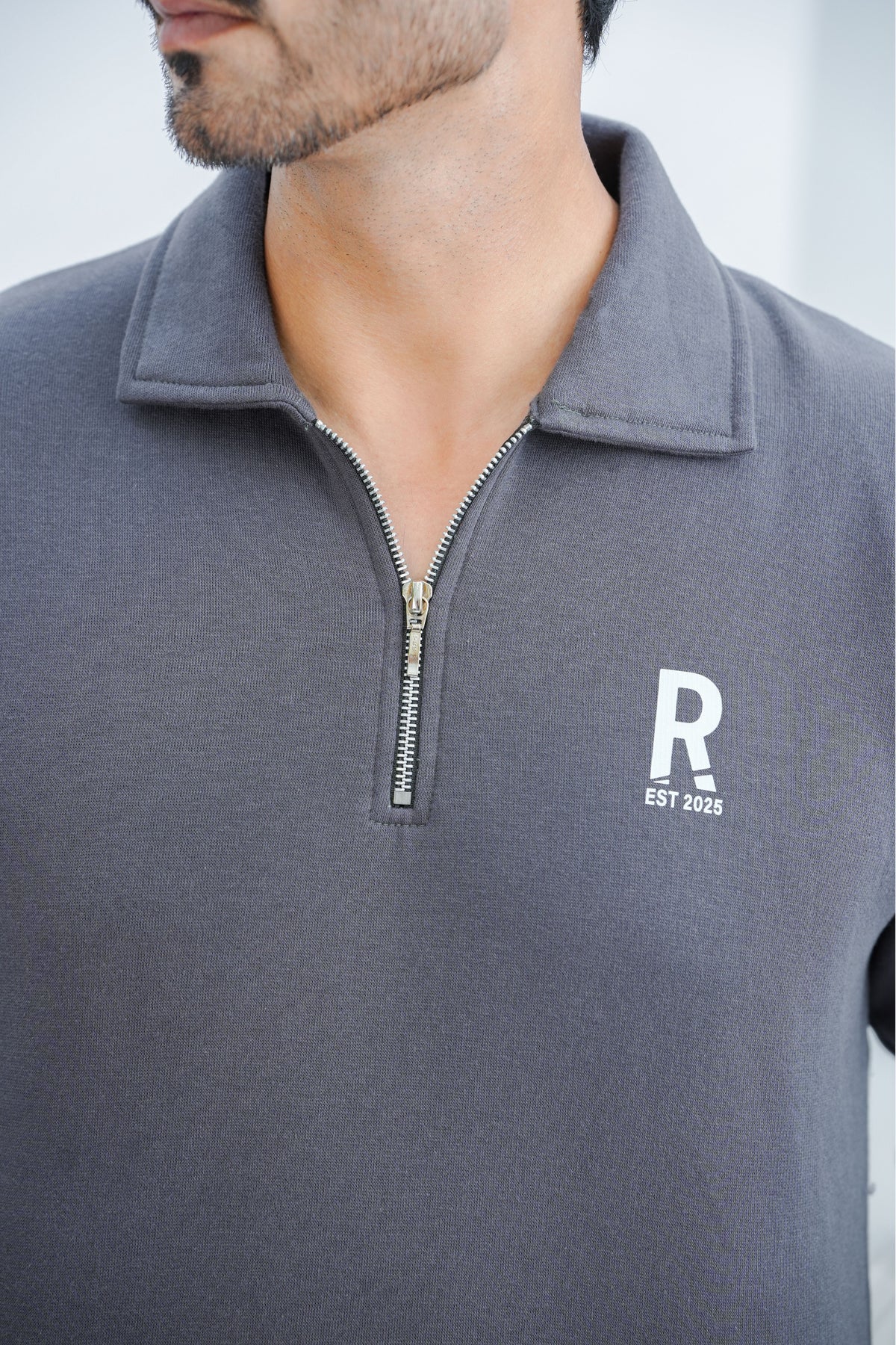 Grey Quarter Zipper