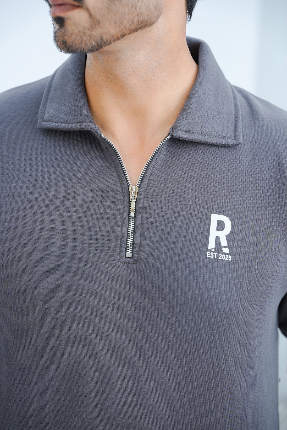 Grey Quarter Zipper Co-Ord Set