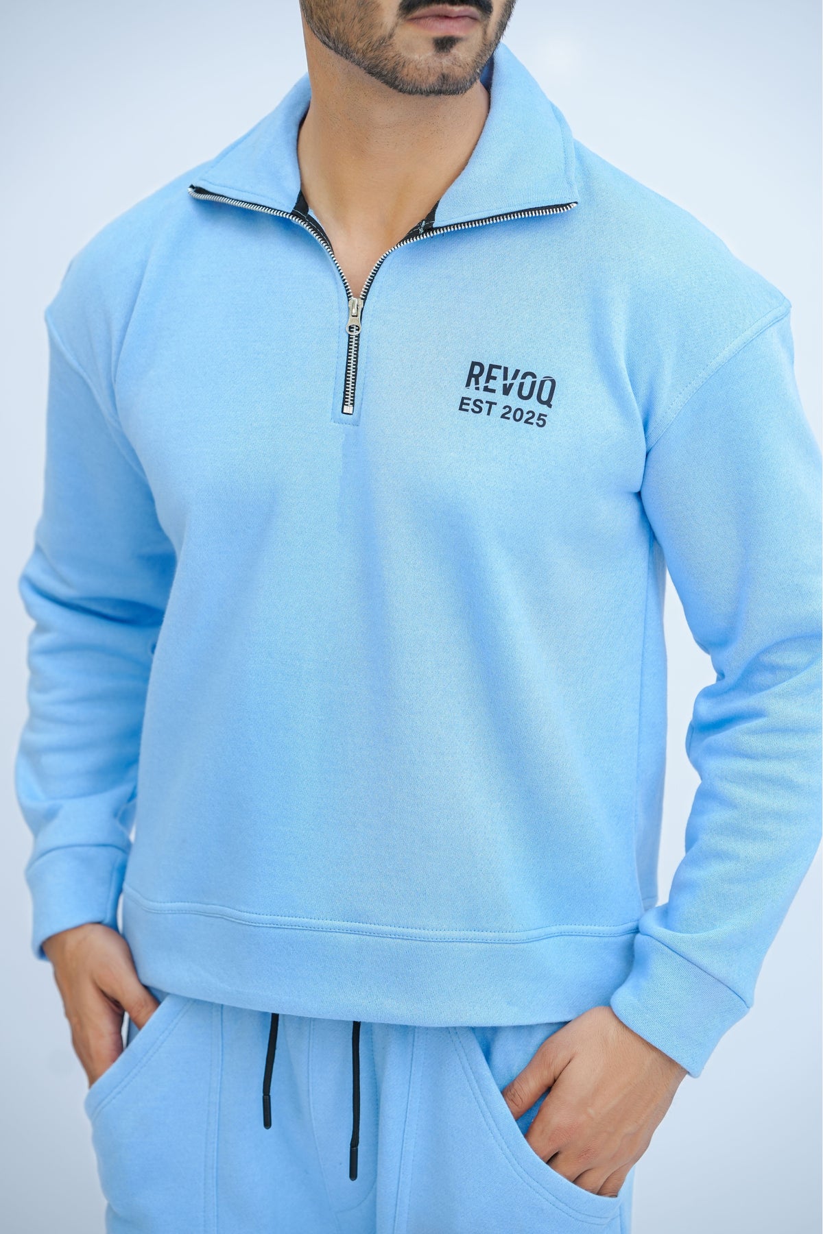 Blue Mock Neck Co ord - men