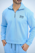 Blue Mock Neck Co ord - men