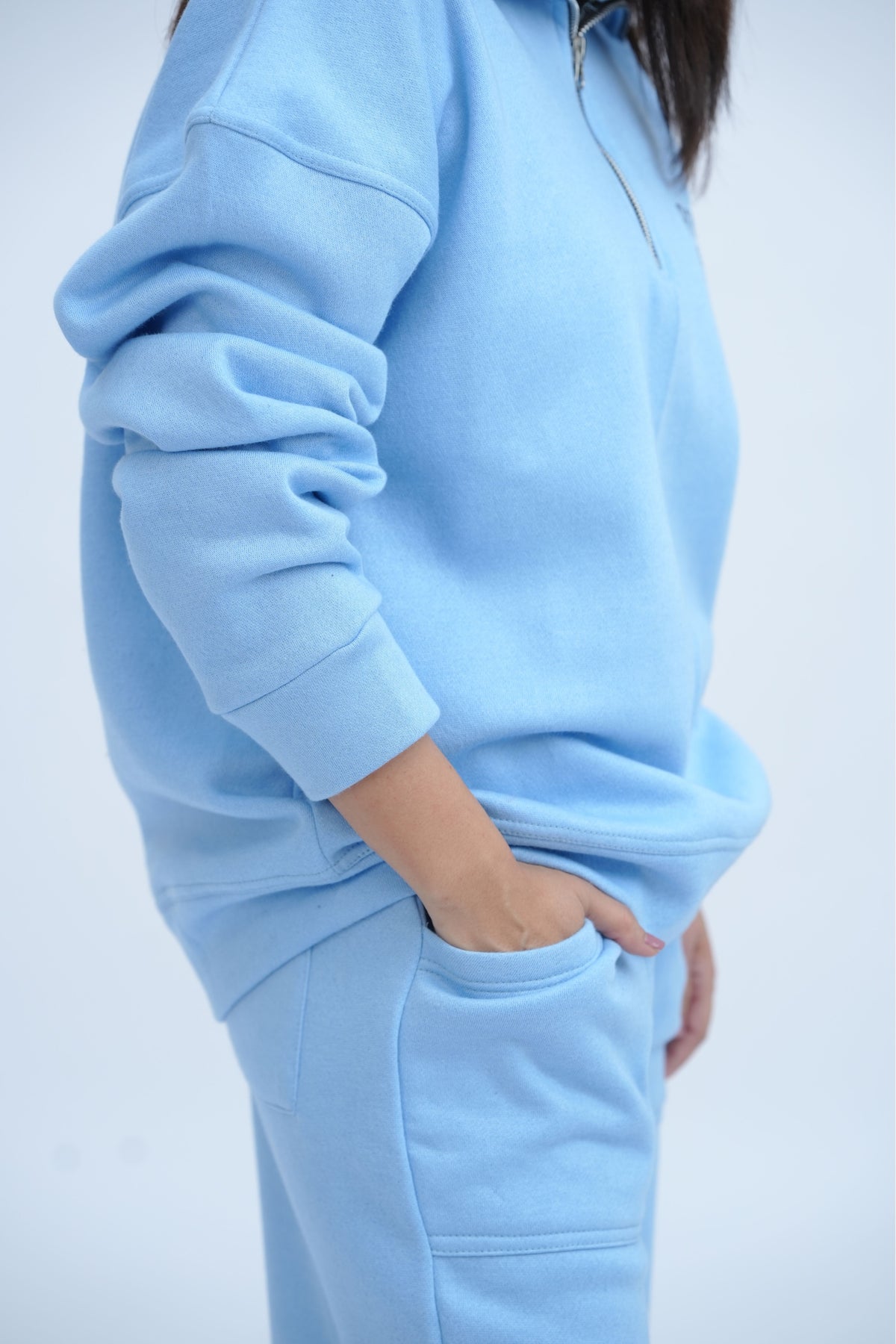 Blue Mock Neck