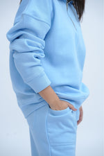 Blue Mock Neck