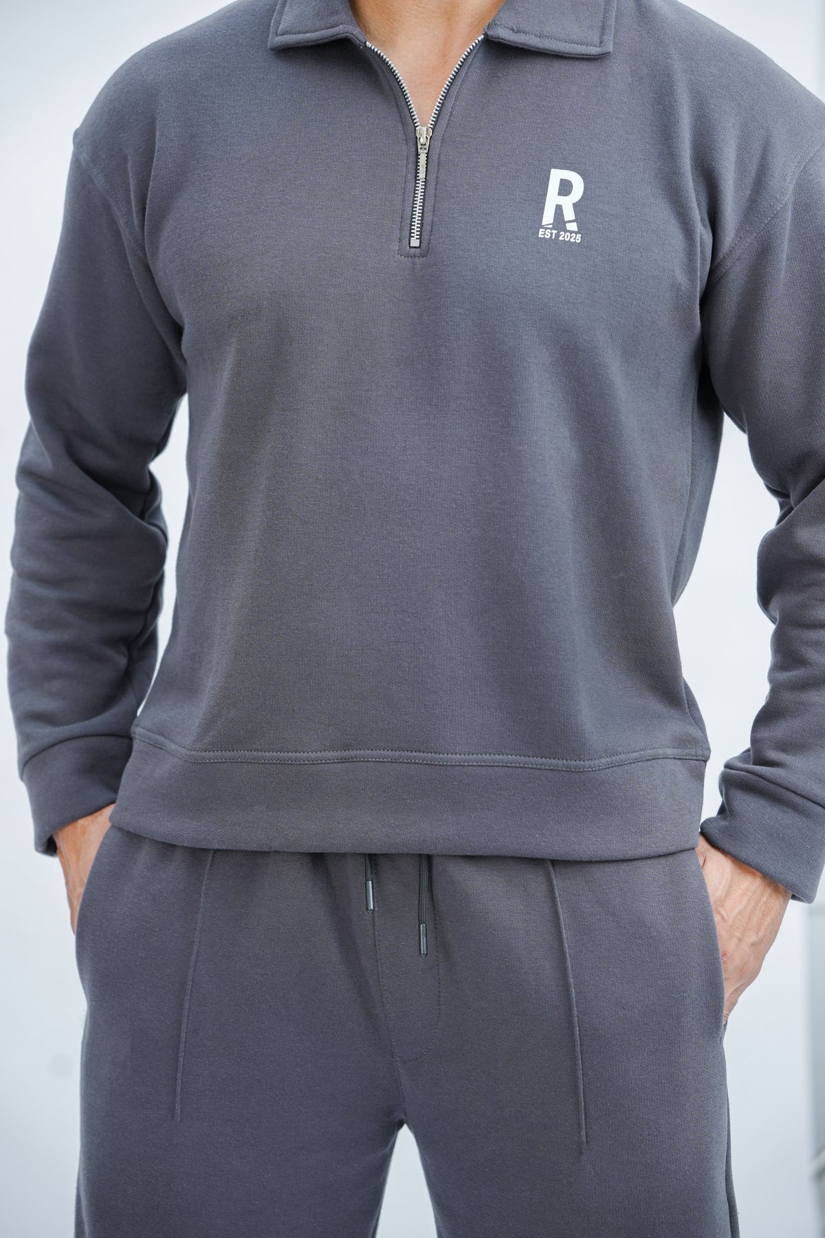Grey Quarter Zipper