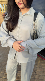 Cotton Slub Powder Blue Coord