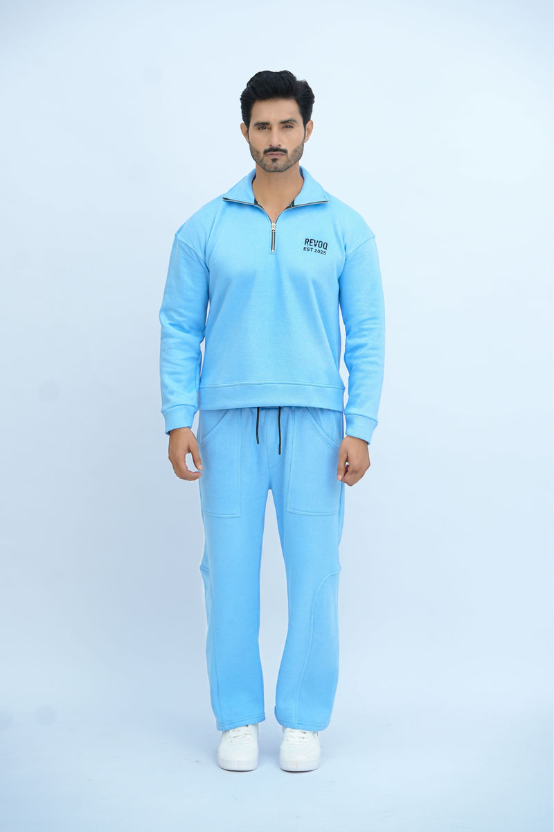 Blue Mock Neck Co ord