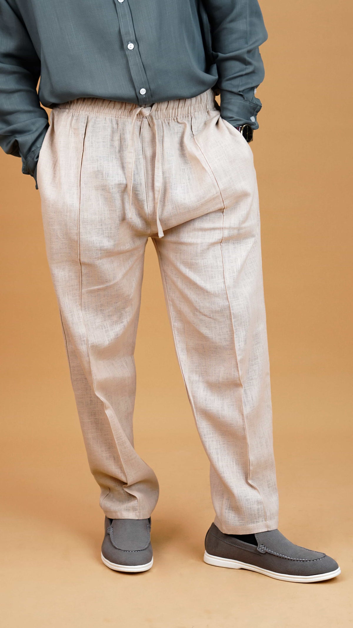 Beige Linen Trousers