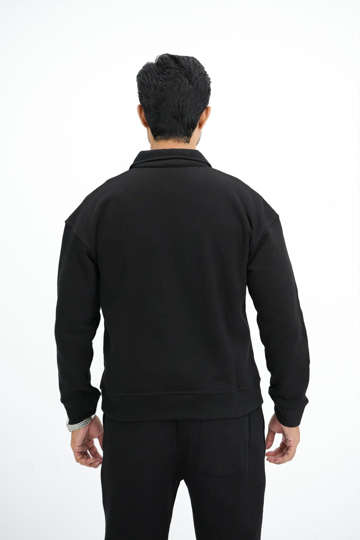 Black Quarter Zipper Co-Ord Set