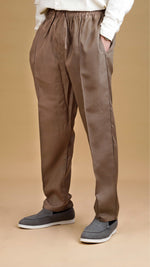 Camel Brown Linen Trousers