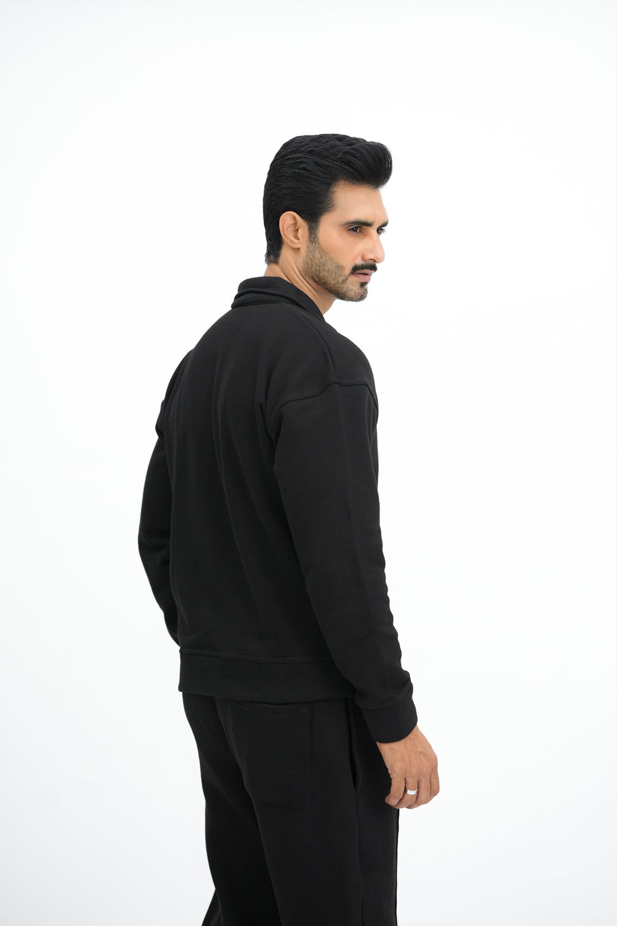 Black Quarter Zipper Co-Ord Set