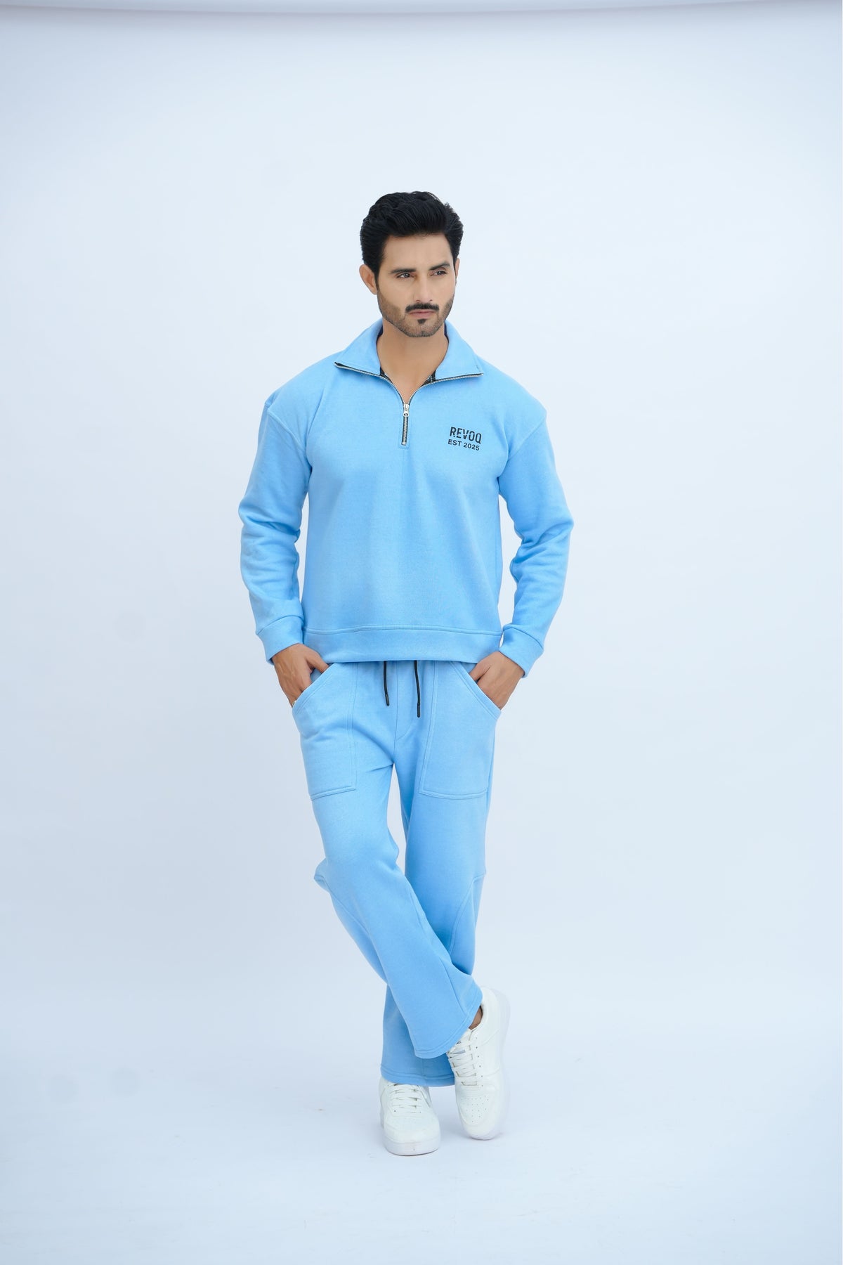 Blue Mock Neck Co ord - men