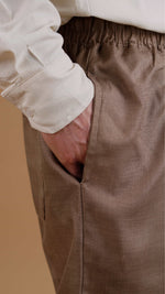 Camel Brown Linen Trousers