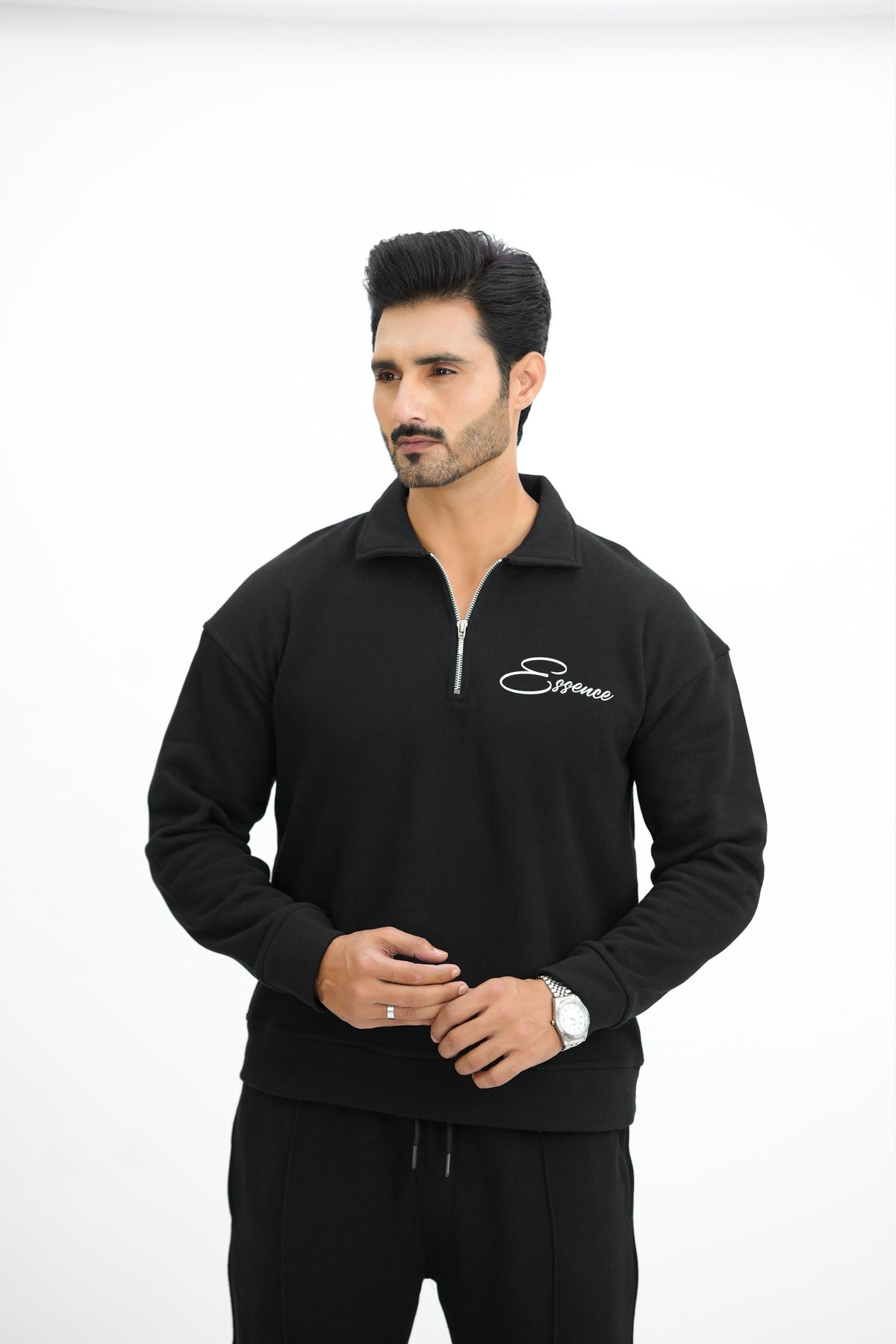 Black Quarter Zipper Co-Ord Set