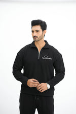 Black Quarter Zipper Co-Ord Set