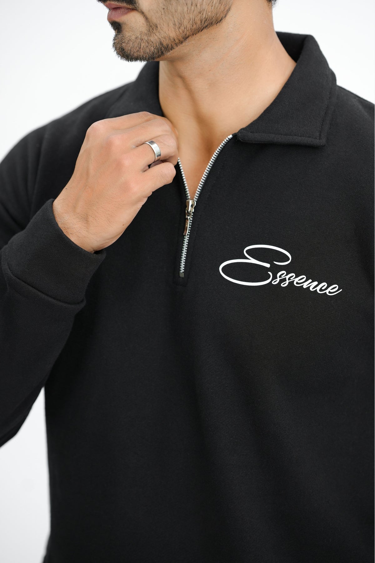 Black Quarter Zipper Co-Ord Set