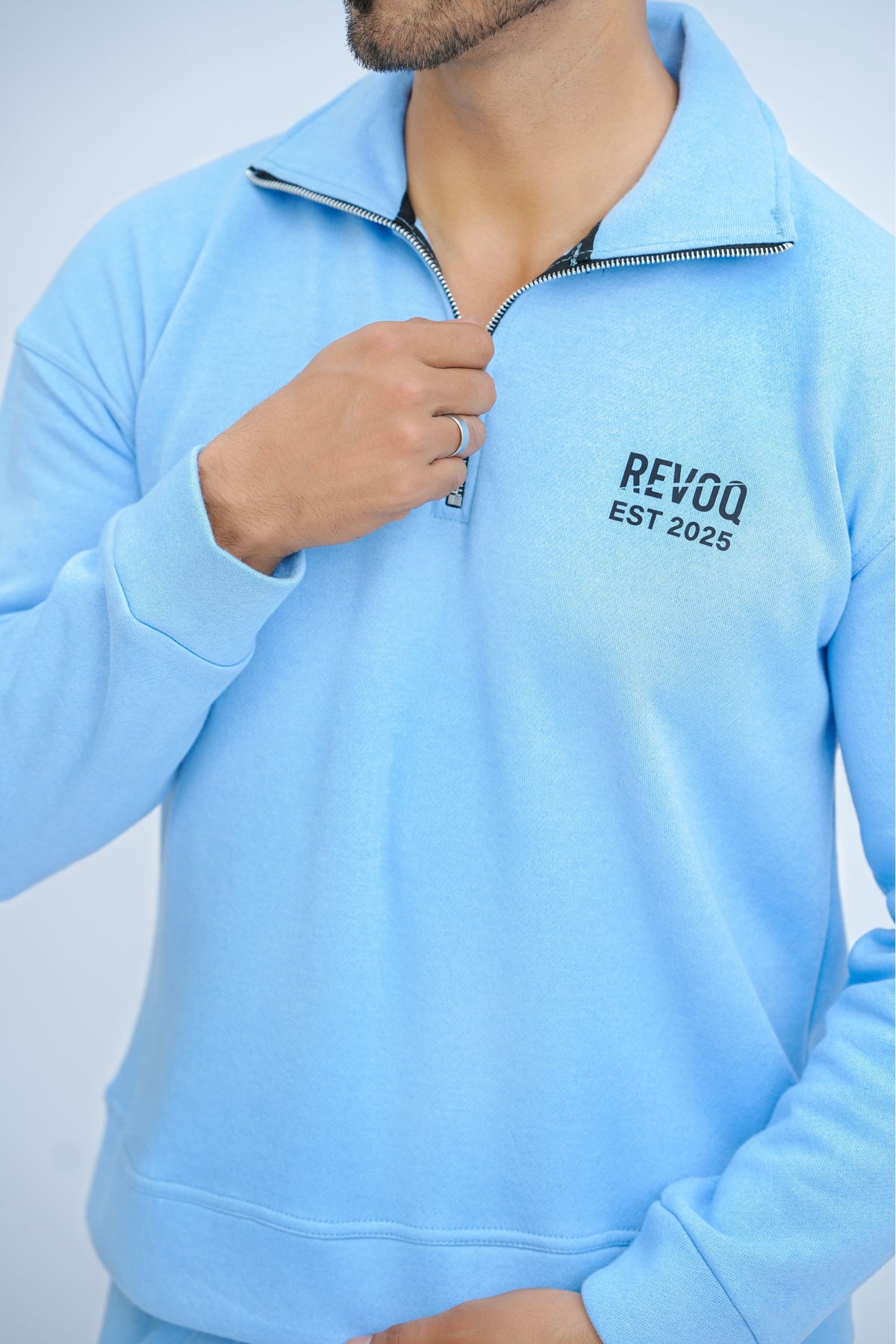 Blue Mock Neck Co ord - men