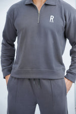 Grey Quarter Zipper