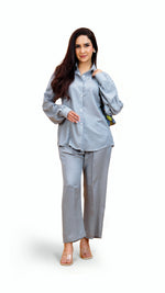 Cotton Slub Powder Blue Coord