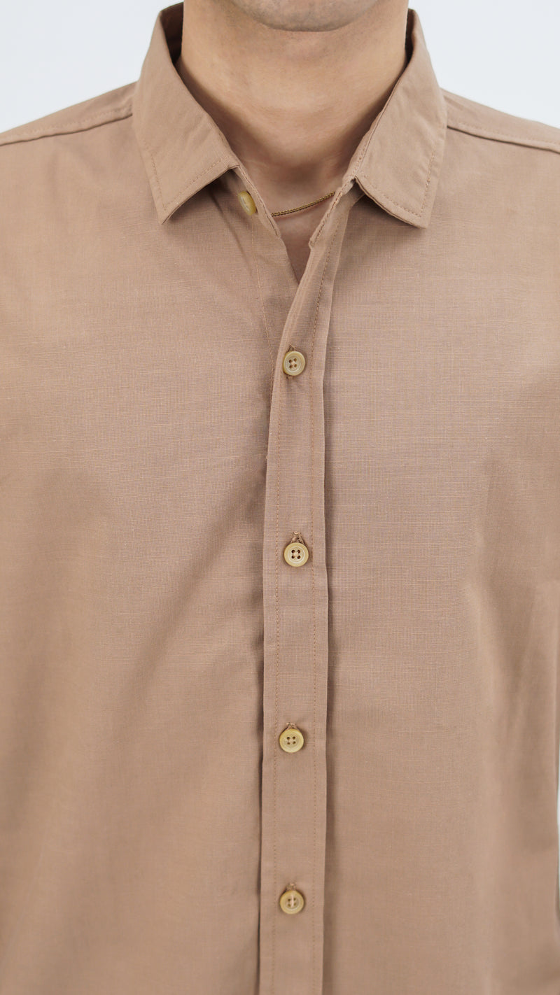Irish Linen Khaki Shirt