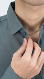 Irish Linen Teal Blue Shirt