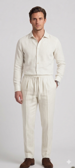 Beige Linen Trousers