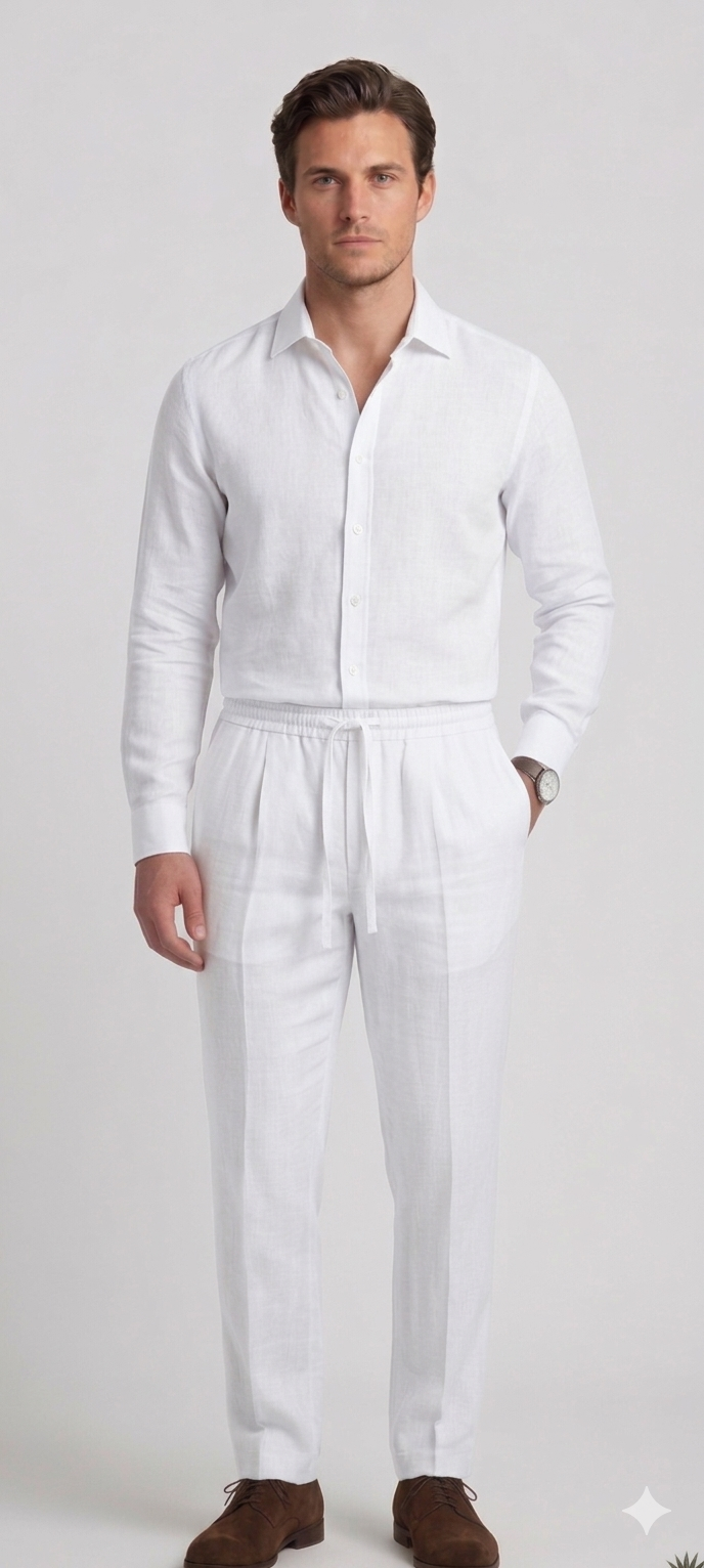 White Linen Trousers