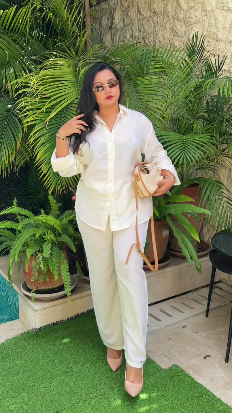 Cotton Slub Off White Coord